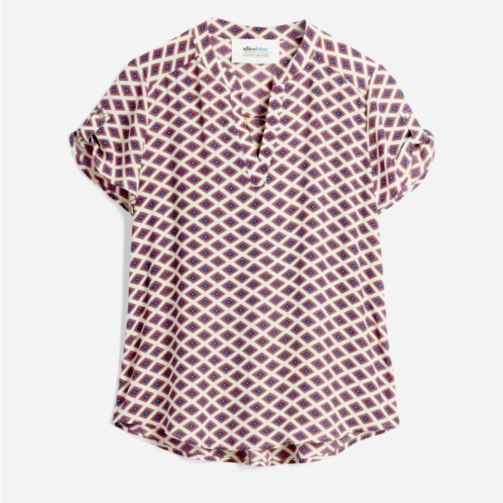 Geraldi Split Neck Blouse by Alice Blue